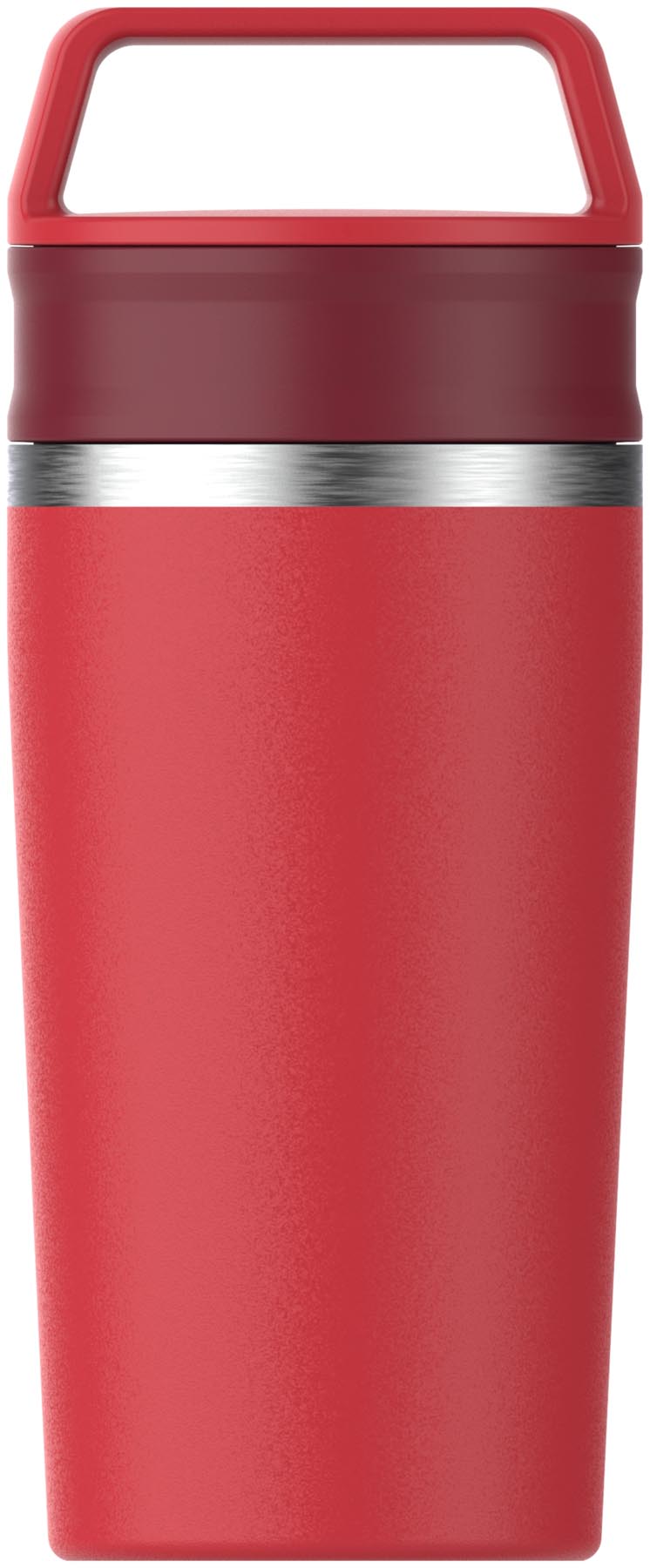 Stylischer Café-To-Go Travel Mug in Chili-Rot von Stanley, ideal für unterwegs. Hält Getränke warm und ist perfekt für Kaffeeliebhaber.