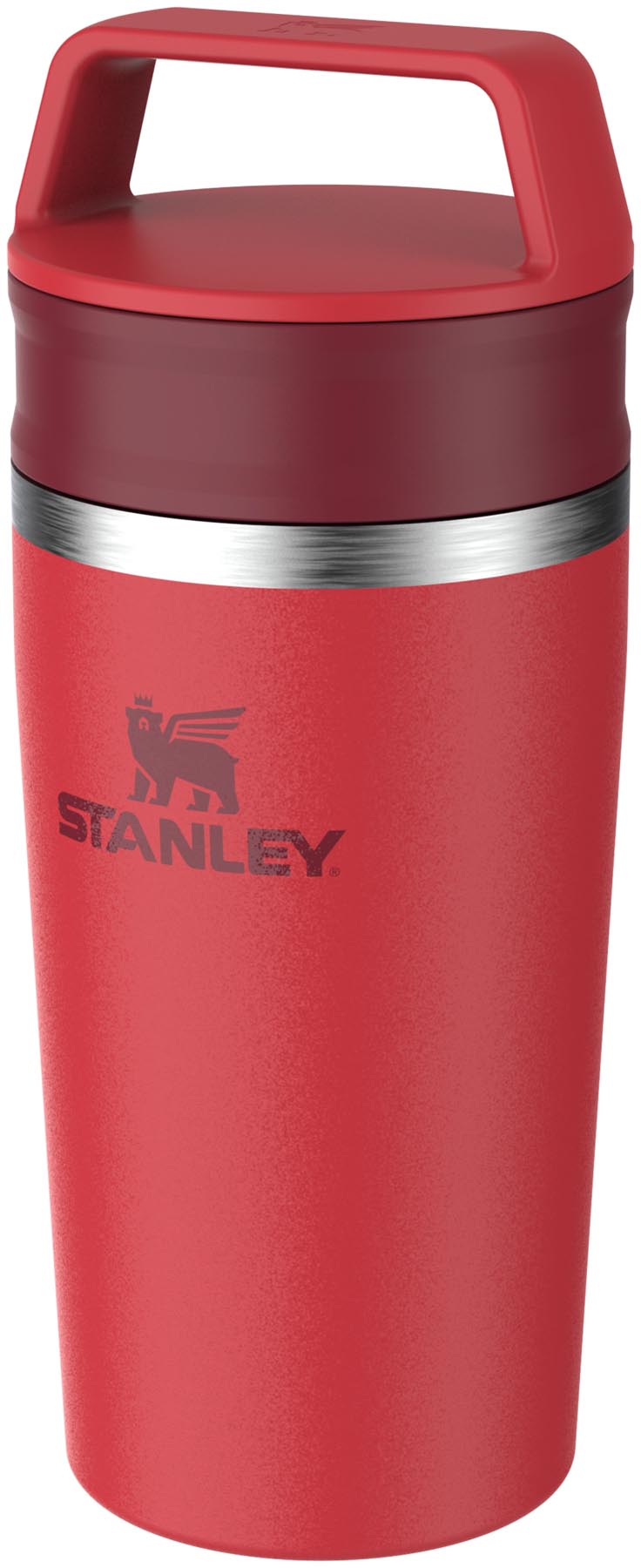 Praktischer und eleganter Stanley Café-To-Go Travel Mug in Chili-Rot, 0.35l, für heiße Getränke unterwegs. Ideal für Kaffeegenuss on-the-go.