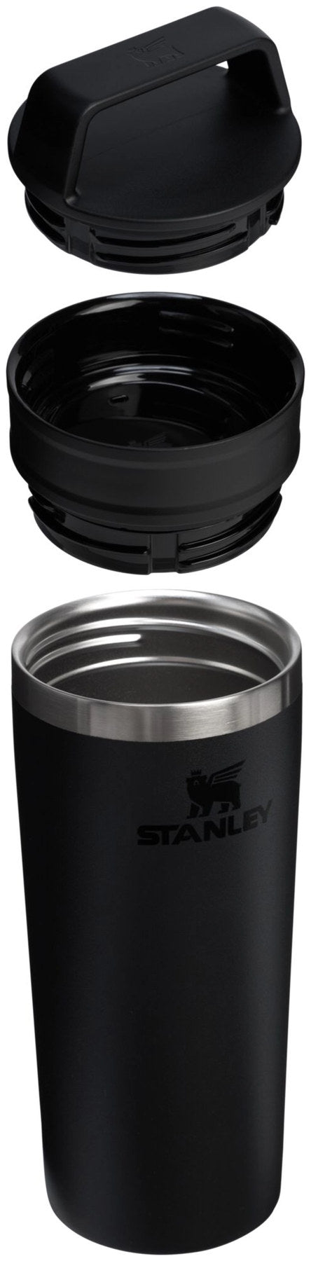 Café-To-Go Travel Mug 0.47l black 2.0 in Schwarz präsentiert im Onlineshop von KAQTU Design AG. Thermosflasche ist von Stanley