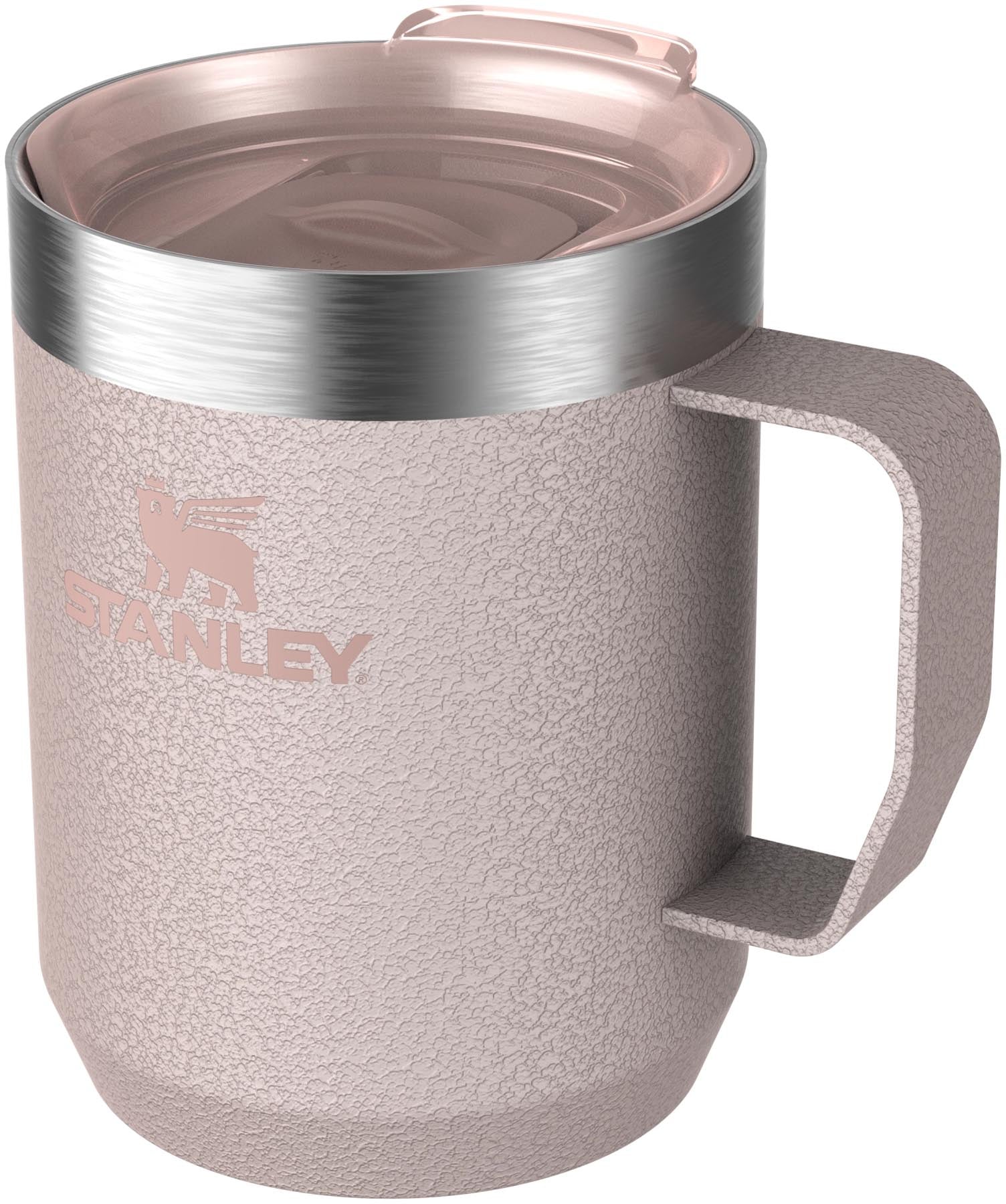 Eleganter Everyday Camp Mug in Hammertone Rose Quartz, 0.23l, perfekt für Abenteuer und Alltag. Robuste Thermosflasche von Stanley für alle Getränke.