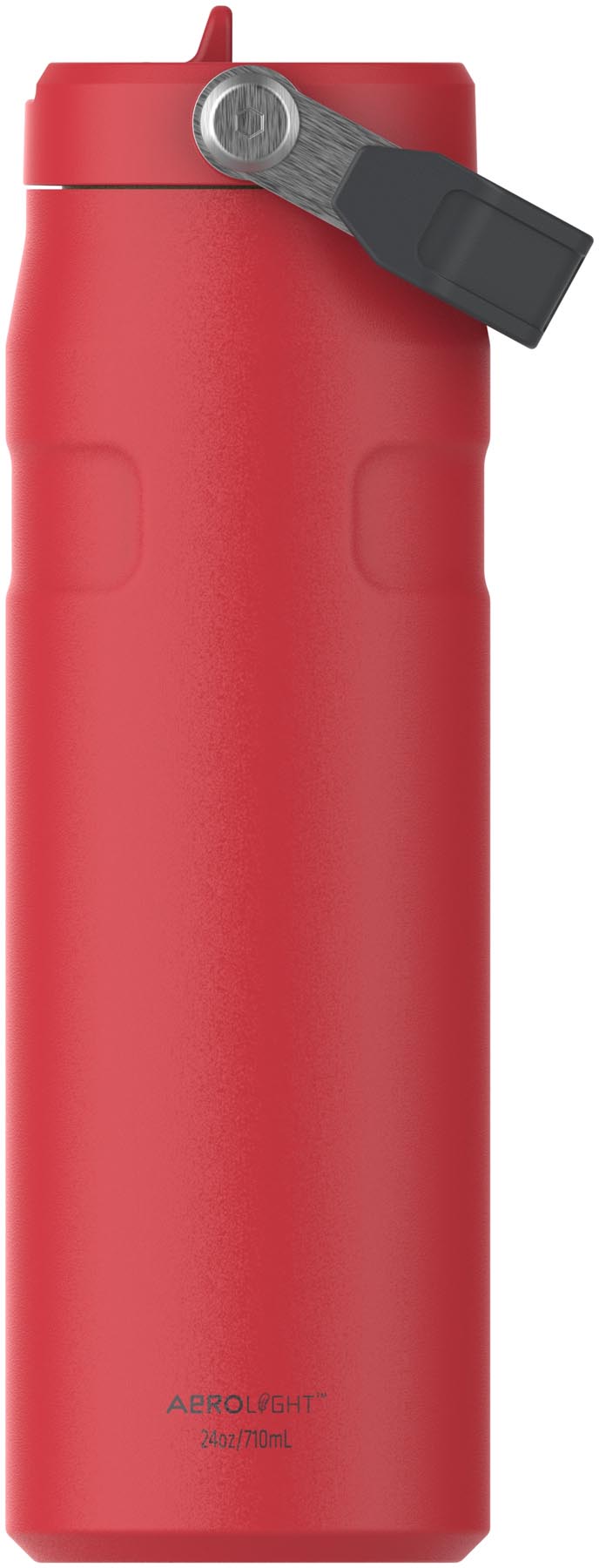 Stylische Stanley Thermosflasche IceFlow Flip Straw in Chili Black, 0.7l, ideal für unterwegs und hält Getränke lange kühl.