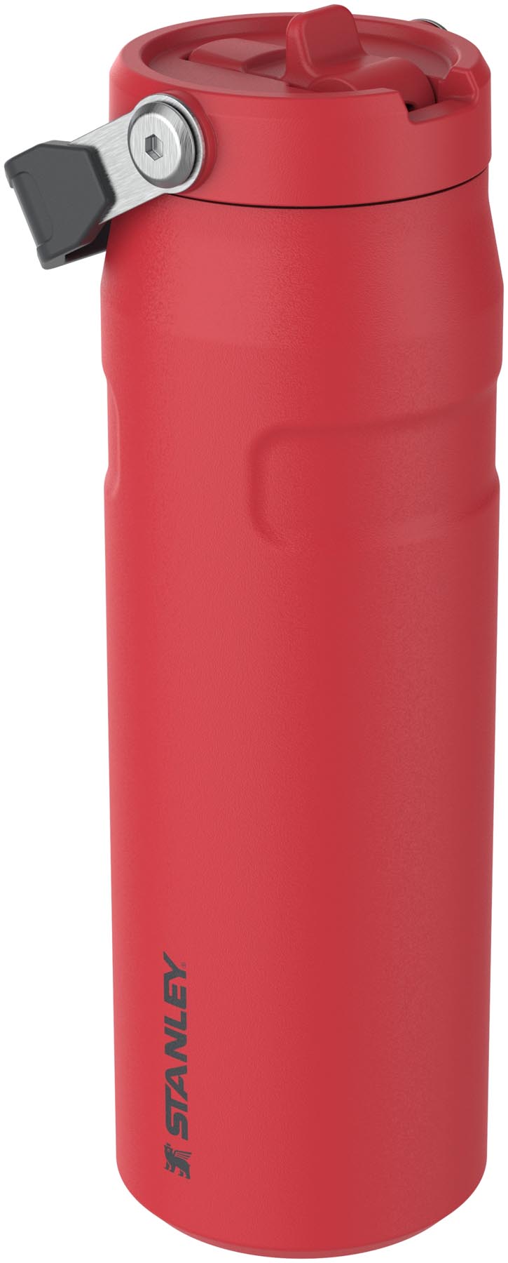 Moderne Stanley IceFlow Flip Straw Flasche in Chili Black, 0.7l, perfekt für aktive Lebensstile und sorgt für erfrischende Getränke unterwegs.