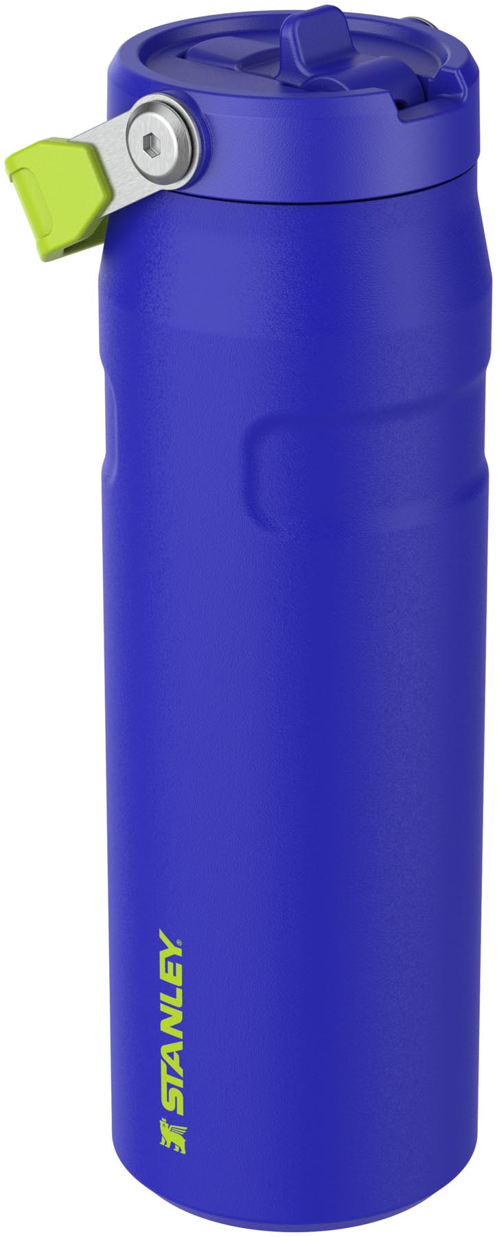 Moderne Stanley IceFlow Flip Straw Flasche in cobalt chartreuse, 0.7l, perfekt für erfrischende Getränke bei Outdoor-Abenteuern.