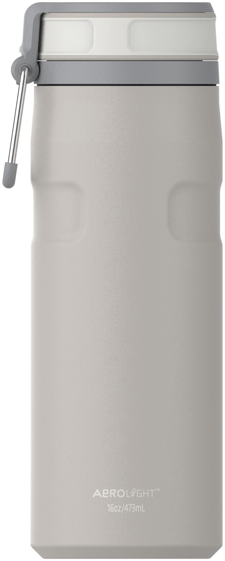 Stylische Stanley Thermosflasche IceFlow Twist in elegantem Grau, 0.47l, ideal für unterwegs und hält Getränke lange kühl.