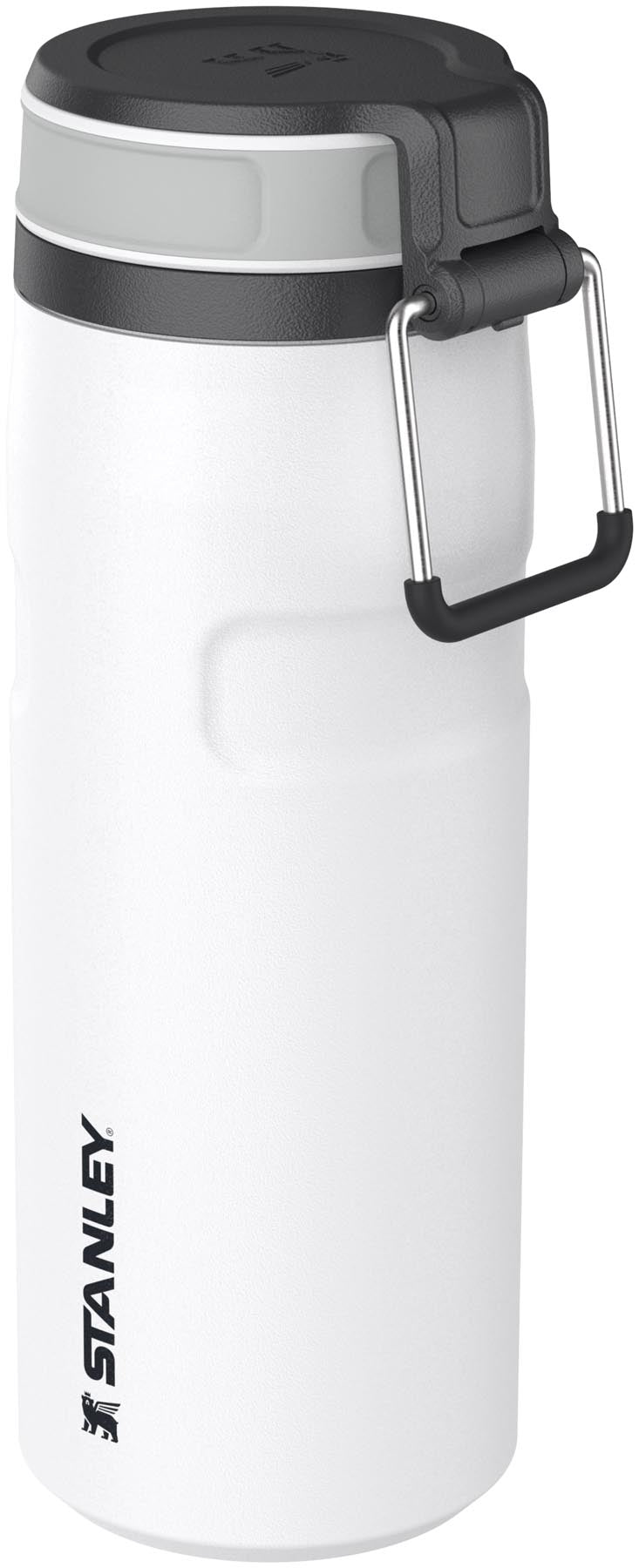 Moderne Stanley IceFlow Twist Flasche in elegantem Chalk-Weiß, 0.47l, perfekt für erfrischende Getränke bei Outdoor-Aktivitäten.