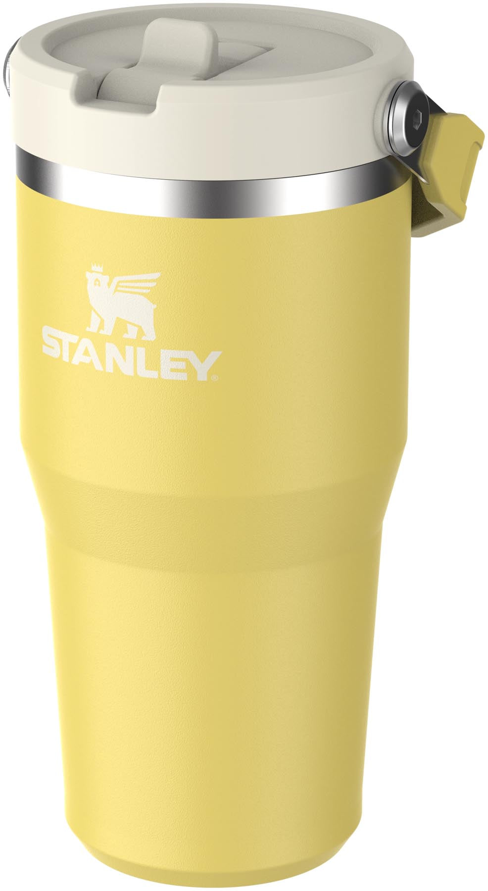 Stylischer Stanley IceFlow Becher in leuchtendem Daffodil, 0.6l, perfekt für erfrischende Getränke mit praktischem Flip Straw für unterwegs.