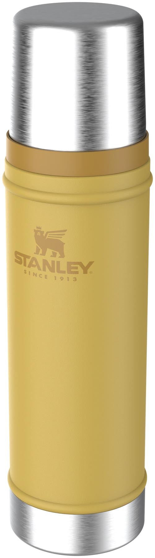 Die Stanley Legendary Classic Flasche 0.59l in Dijon-Gelb vereint Funktionalität und Design, perfekt für unterwegs und für alle Getränke.