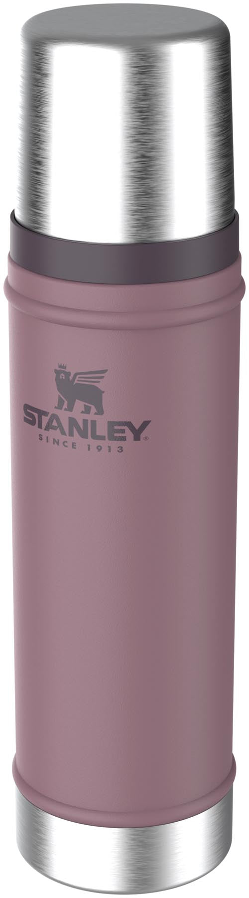 Stylische Stanley Thermosflasche in lila Rauch, 0.59l, für alle Getränke, robust und ideal für Abenteuer und Reisen.
