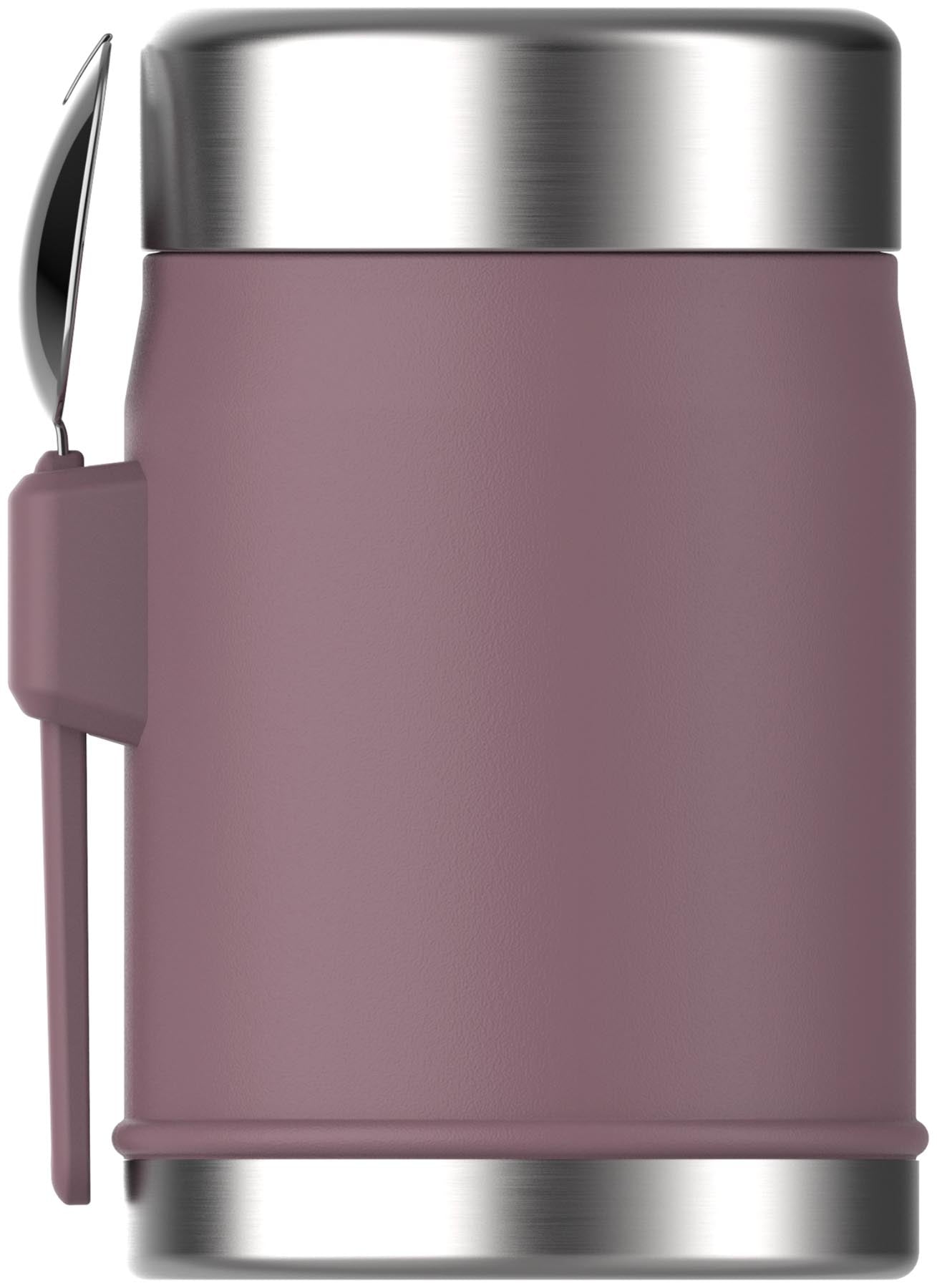 Violetter Stanley Food Jar mit Spork, ideal für unterwegs. Perfekt für warme und kalte Speisen, 0.4l Kapazität.