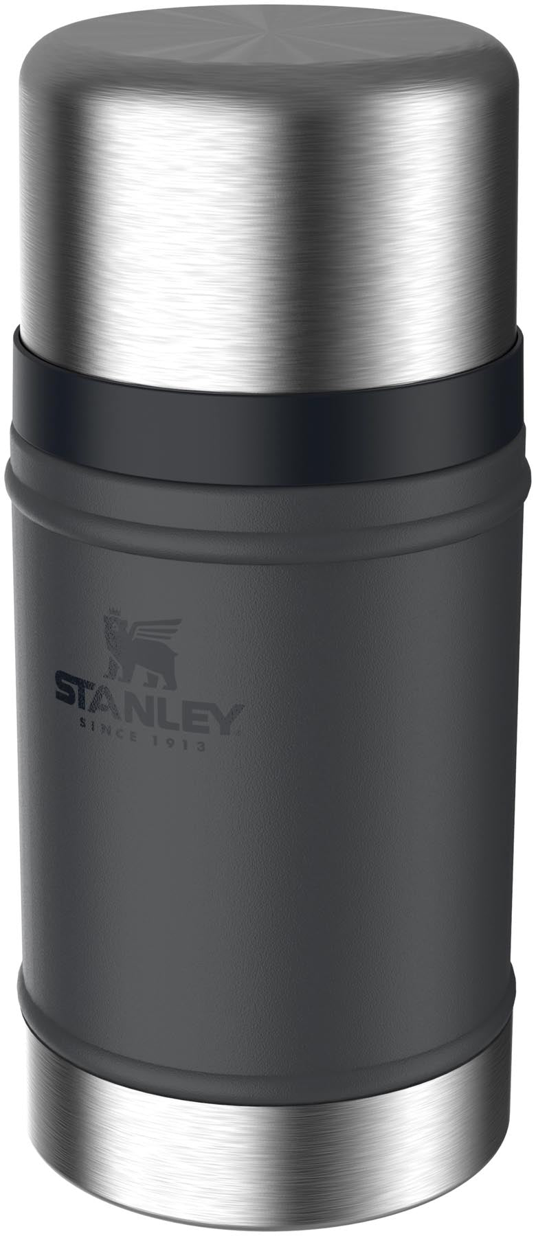 Eleganter Stanley Food Jar in Schwarz, 0.7l, perfekt für die Aufbewahrung von Speisen, ideal für Ausflüge und unterwegs.