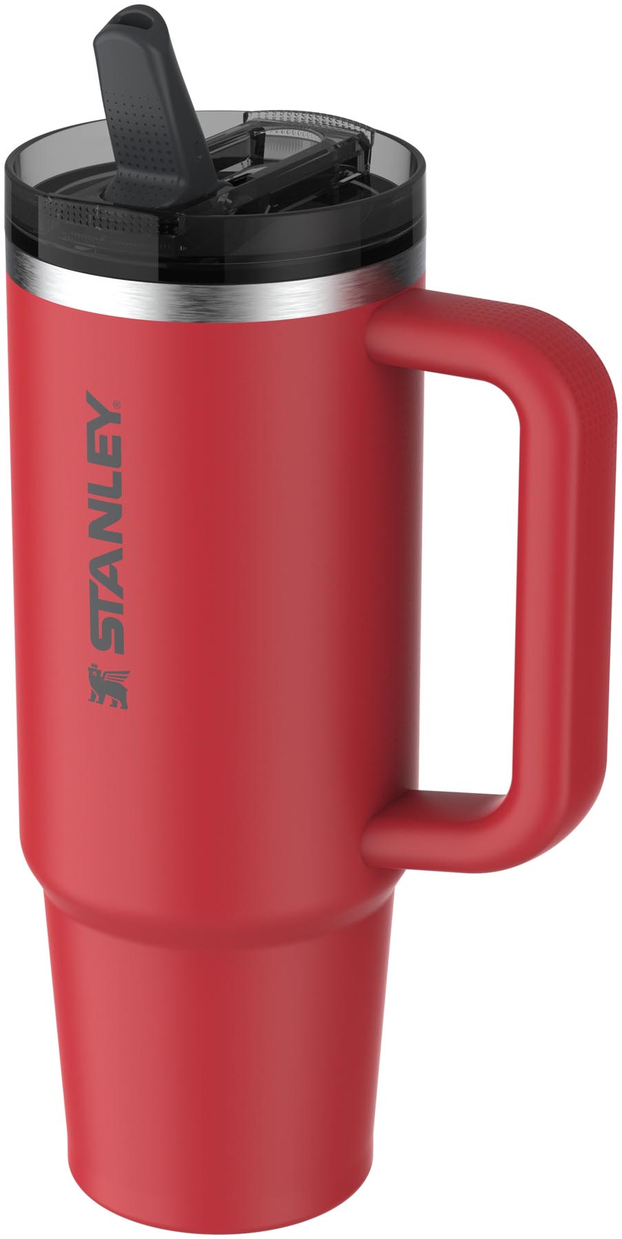 Stylische Stanley Quencher ProTour Thermosflasche in Chili Black, 0.89l, mit Flip Straw für einfache Handhabung und optimale Erfrischung unterwegs.