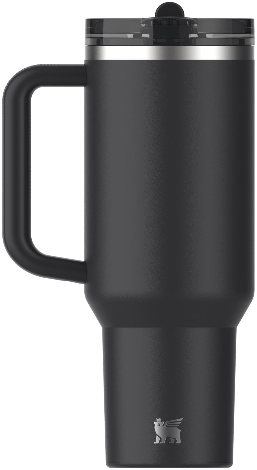 Schwarze Stanley Thermosflasche Quencher ProTour mit Flip Straw, 1.18l, ideal für unterwegs und sportliche Aktivitäten.