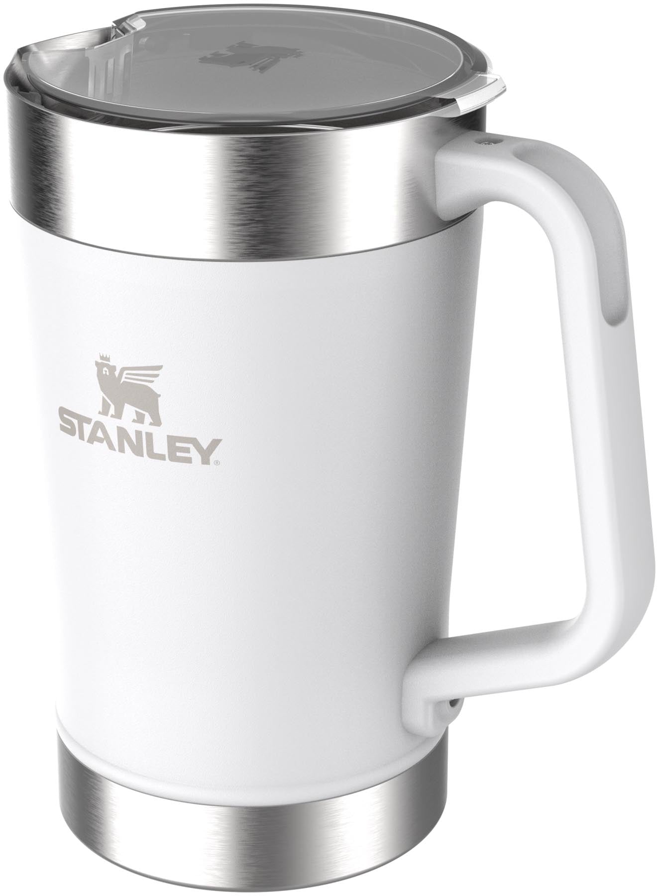 Stylischer Stay Chill Classic Pitcher 1.9l in frostigem Weiß von Stanley, perfekt für erfrischende Getränke und ansprechende Tischdekoration.
