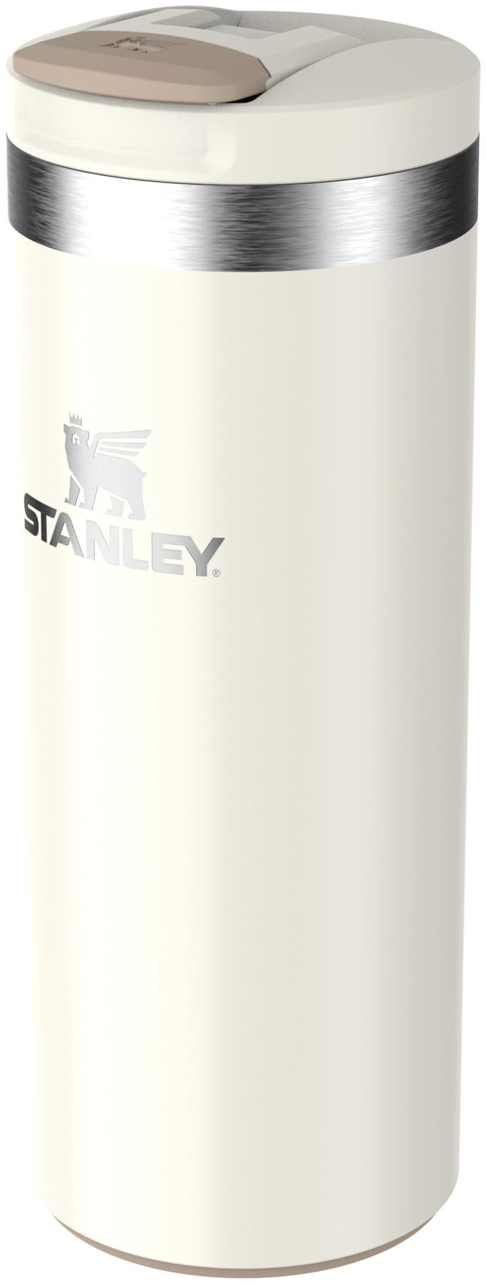 Stylischer Stanley Transit Fliptop Becher 0.35l in glänzendem Cream, ideal für den täglichen Gebrauch und vielseitige Getränke.