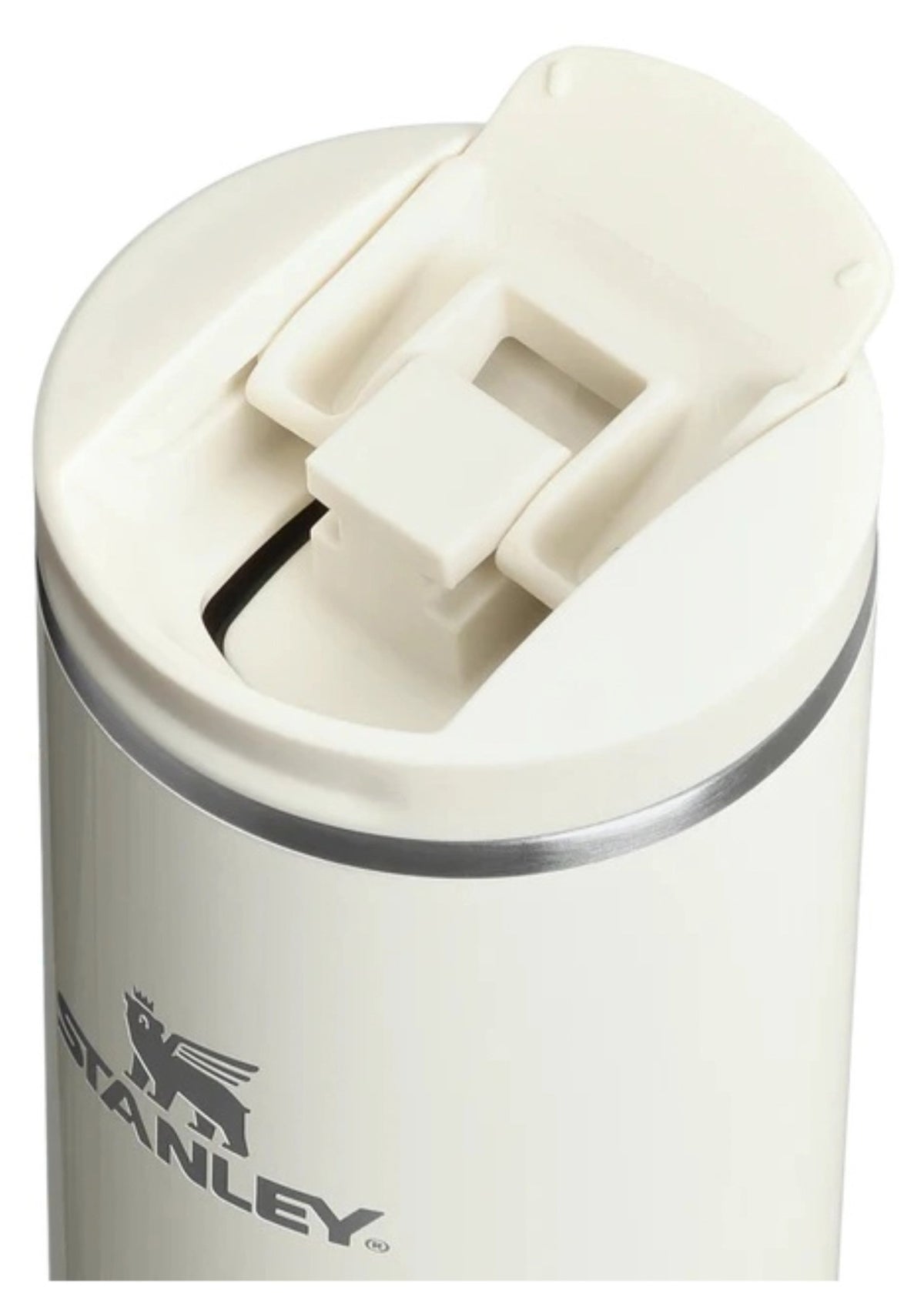 Transit FlipTop Becher 0.59l cream gloss in Blau präsentiert im Onlineshop von KAQTU Design AG. Thermosflasche ist von Stanley