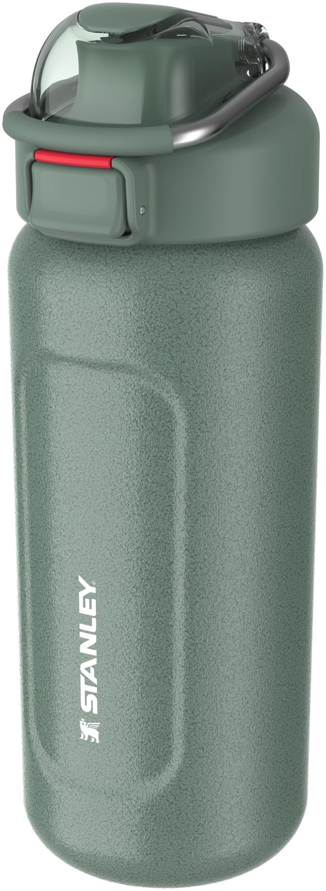 Elegante Stanley Wellspring Flasche in Hammertone Green, 0.47l, perfekt für kalte und heiße Getränke, ideal für Outdoor-Aktivitäten.