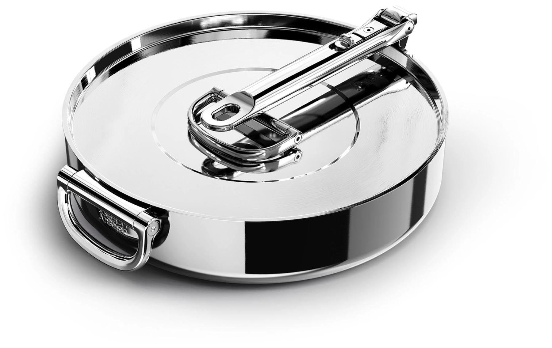Space Steel Stielkasserolle D28cm Edelstahl Klappgriff in Silber präsentiert im Onlineshop von KAQTU Design AG. Topf ist von Joseph Joseph