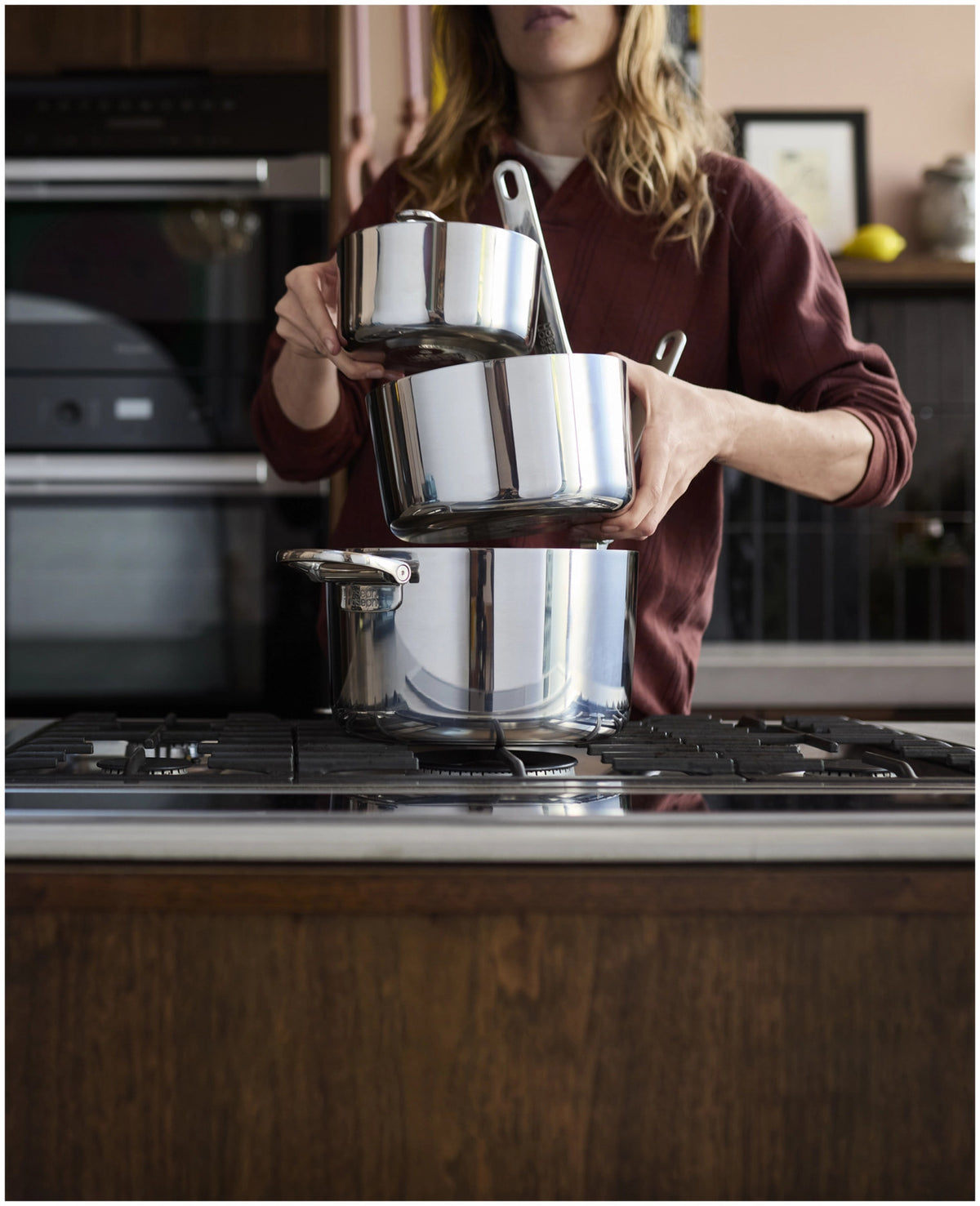 3er Set Space Steel Stielkasserolle Klappgriff 15+19+23cm in Silber präsentiert im Onlineshop von KAQTU Design AG. Stielkasserolle ist von Joseph Joseph