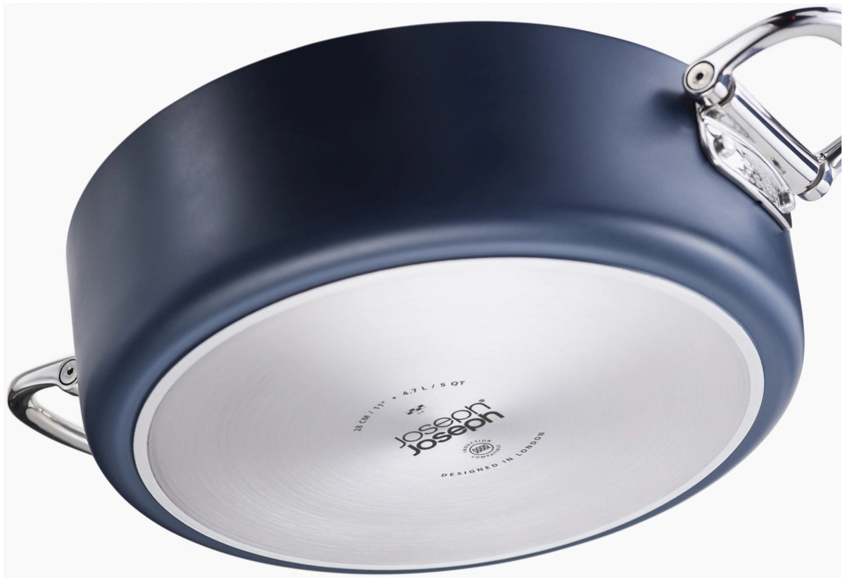 5er Set Space Kochset 15+19+23+24+28cm +3x Pfannenschutz in Blau präsentiert im Onlineshop von KAQTU Design AG. Kochtopfset ist von Joseph Joseph