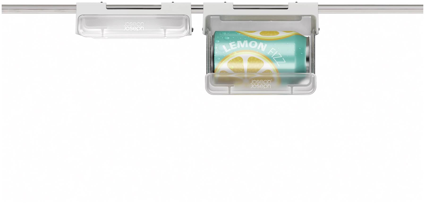 Kühlschrank-Unterregal Dosenhalter von Joseph Joseph, perfekt für die platzsparende Aufbewahrung von Getränkedosen und einfache Handhabung.