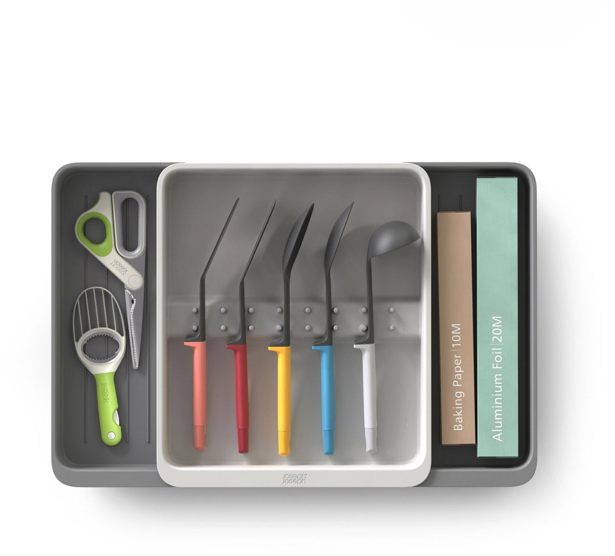 DrawerStore Besteckkasten für Utensilien recycl. Kunststoff in Grau präsentiert im Onlineshop von KAQTU Design AG. Besteckboxen ist von Joseph Joseph