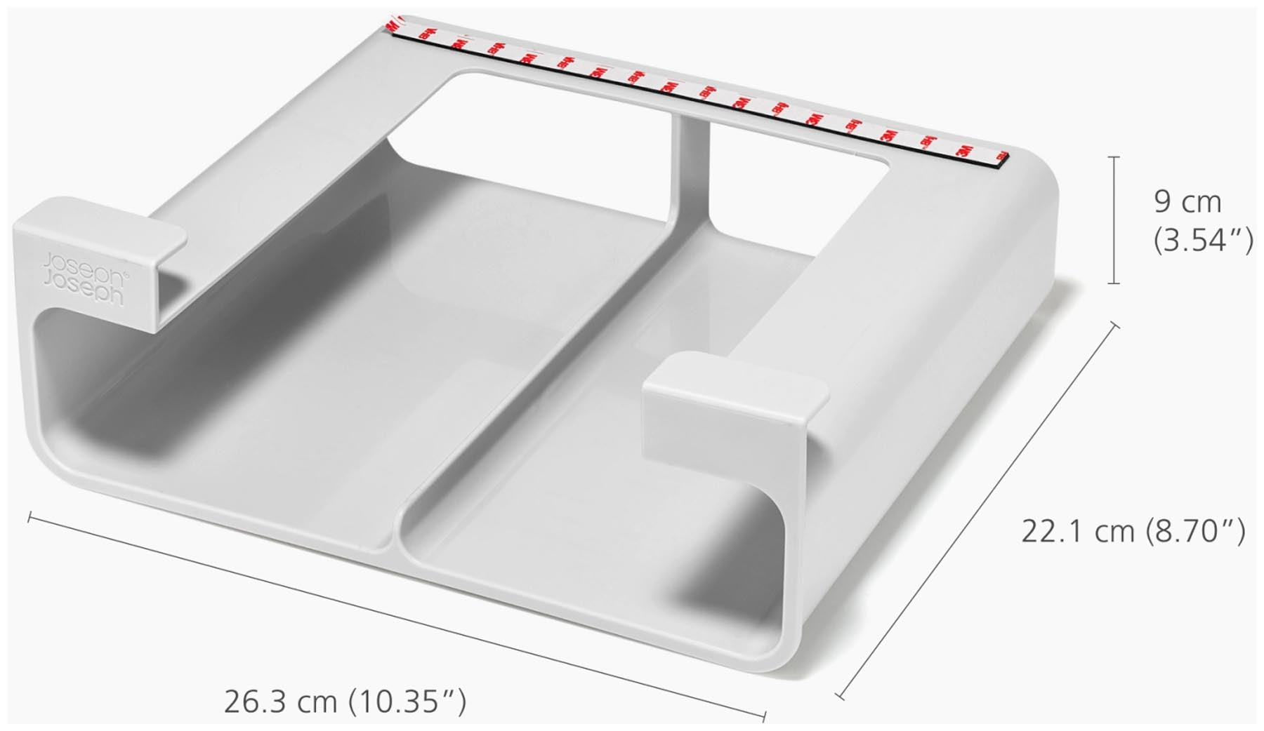 Stylischer Küchenorganizer von Joseph Joseph in modernem Grau, ideal zur übersichtlichen Lagerung von Recycle-Beuteln und anderen Küchenutensilien.