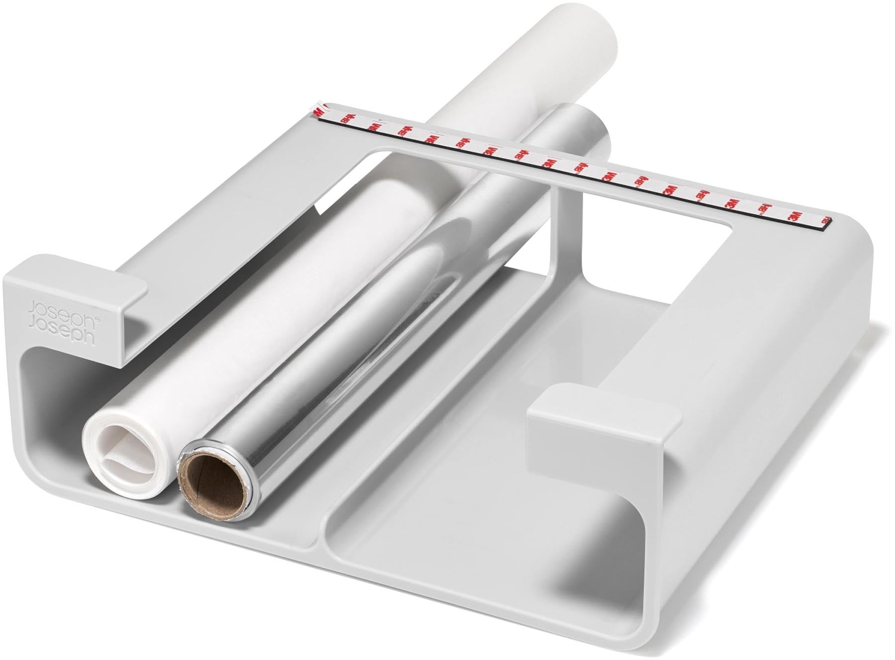 Stylischer Küchenorganizer von Joseph Joseph in modernem Grau, ideal zur übersichtlichen Lagerung von Recycle-Beuteln und anderen Küchenutensilien.