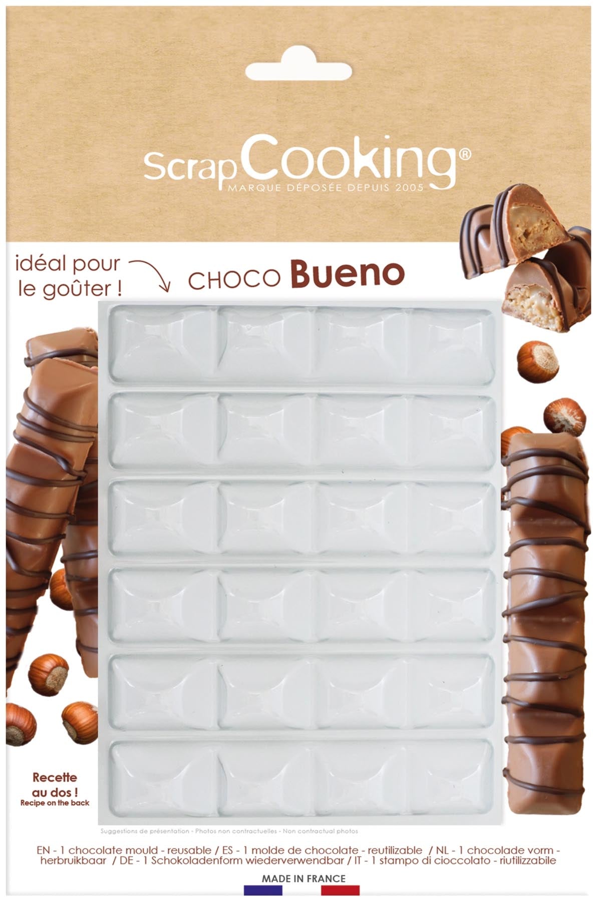 Giessform halbart für Schokolade Schoko Bueno in  präsentiert im Onlineshop von KAQTU Design AG. Backutensilien ist von Scrap Cooking