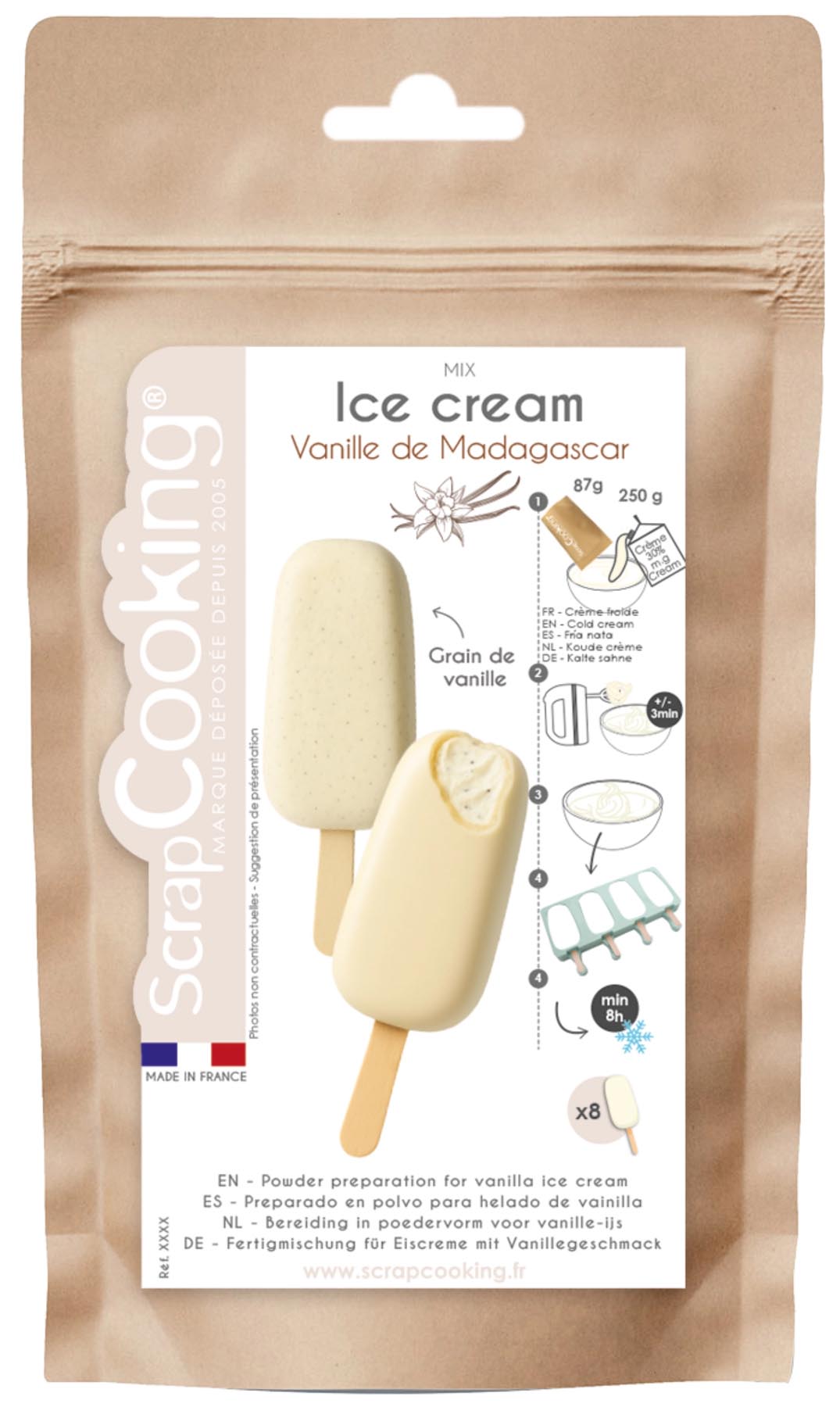 Fertigmischung Vanilleglace Mix 115g in  präsentiert im Onlineshop von KAQTU Design AG. Backutensilien ist von Scrap Cooking