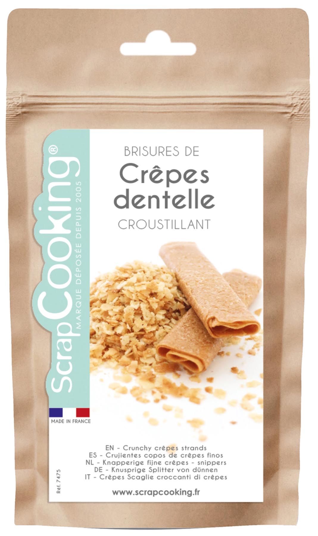 Knusprige Crêpe Flocken 100g in  präsentiert im Onlineshop von KAQTU Design AG. Zutaten ist von Scrap Cooking