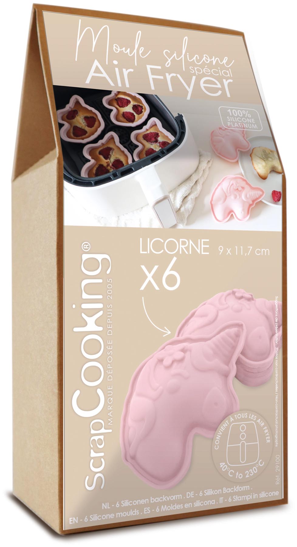 6er Set Backform für Heissluftfritteuse Einhorn in  präsentiert im Onlineshop von KAQTU Design AG. Backform / Backblech ist von Scrap Cooking