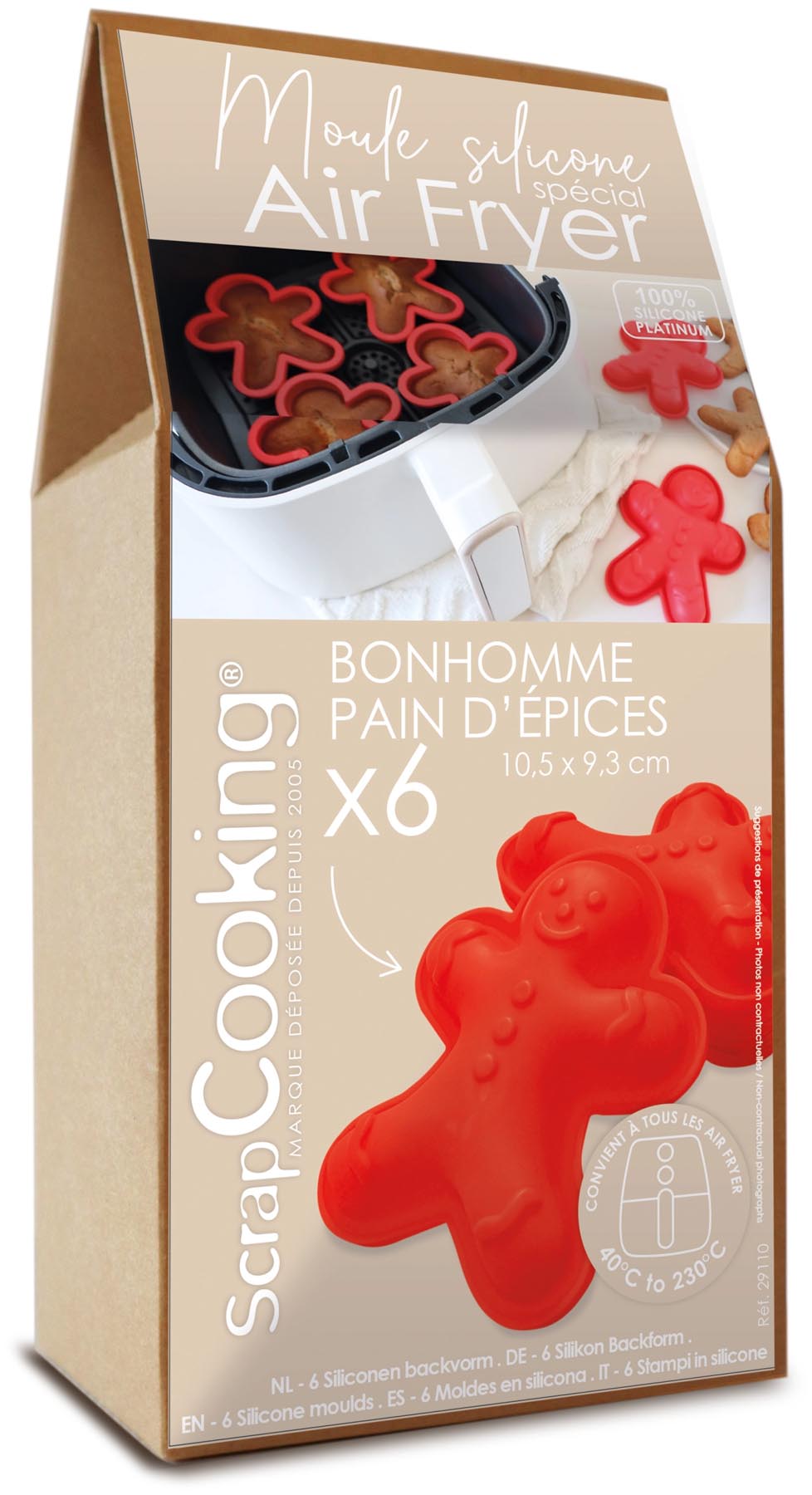 6er Set Backform für Heissluftfritteuse Lebkuchenmann in  präsentiert im Onlineshop von KAQTU Design AG. Backform / Backblech ist von Scrap Cooking