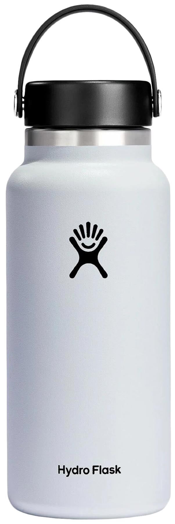 Stylische weiße Hydro Flask Trinkflasche mit 945ml und praktischem Wide Flex Deckel, perfekt für aktive Lebensstile und nachhaltigen Genuss.