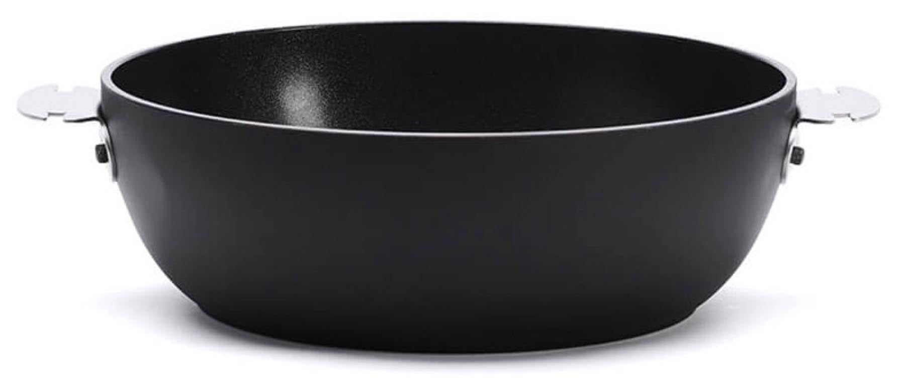 Schwarze Ceranoa Loqy Sauteuse von de Buyer, 24 cm, aus langlebiger Keramik – perfekt für vielseitige Kochanwendungen und stilvolles Braten.