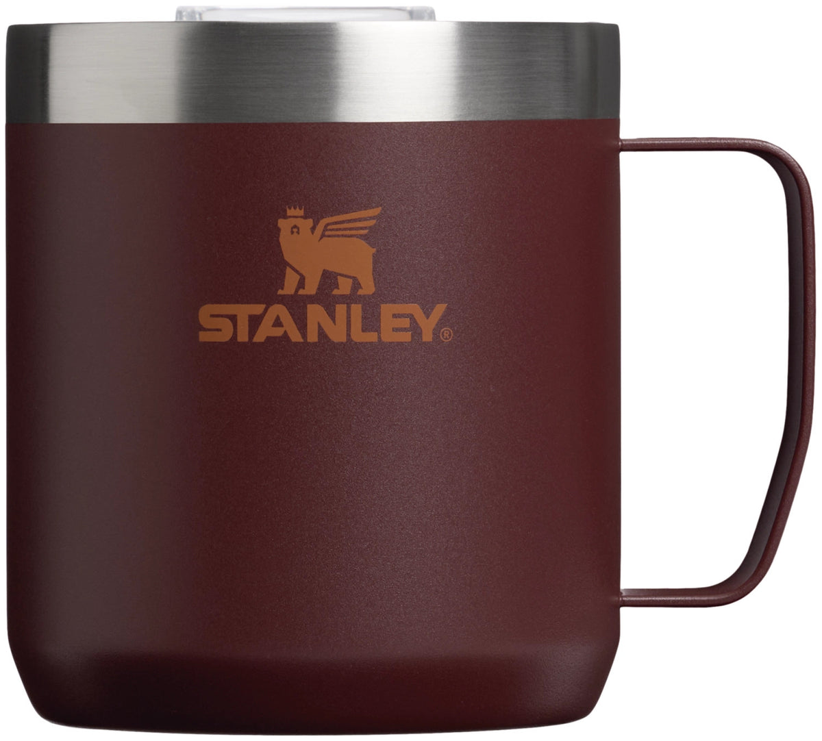 Braune Thermosflasche Stanley Everyday Camp Mug 0.35l coffee, breite kompakte Form