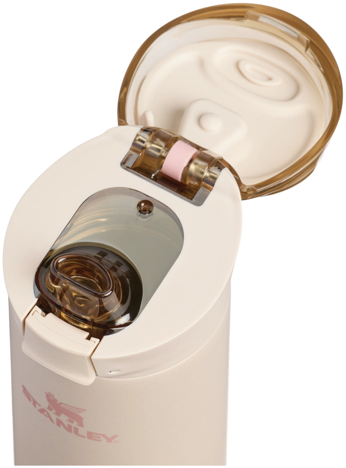 Thermosflasche Flowstate Spring von Stanley in Champagne, schlanke Flasche in hellem Beige