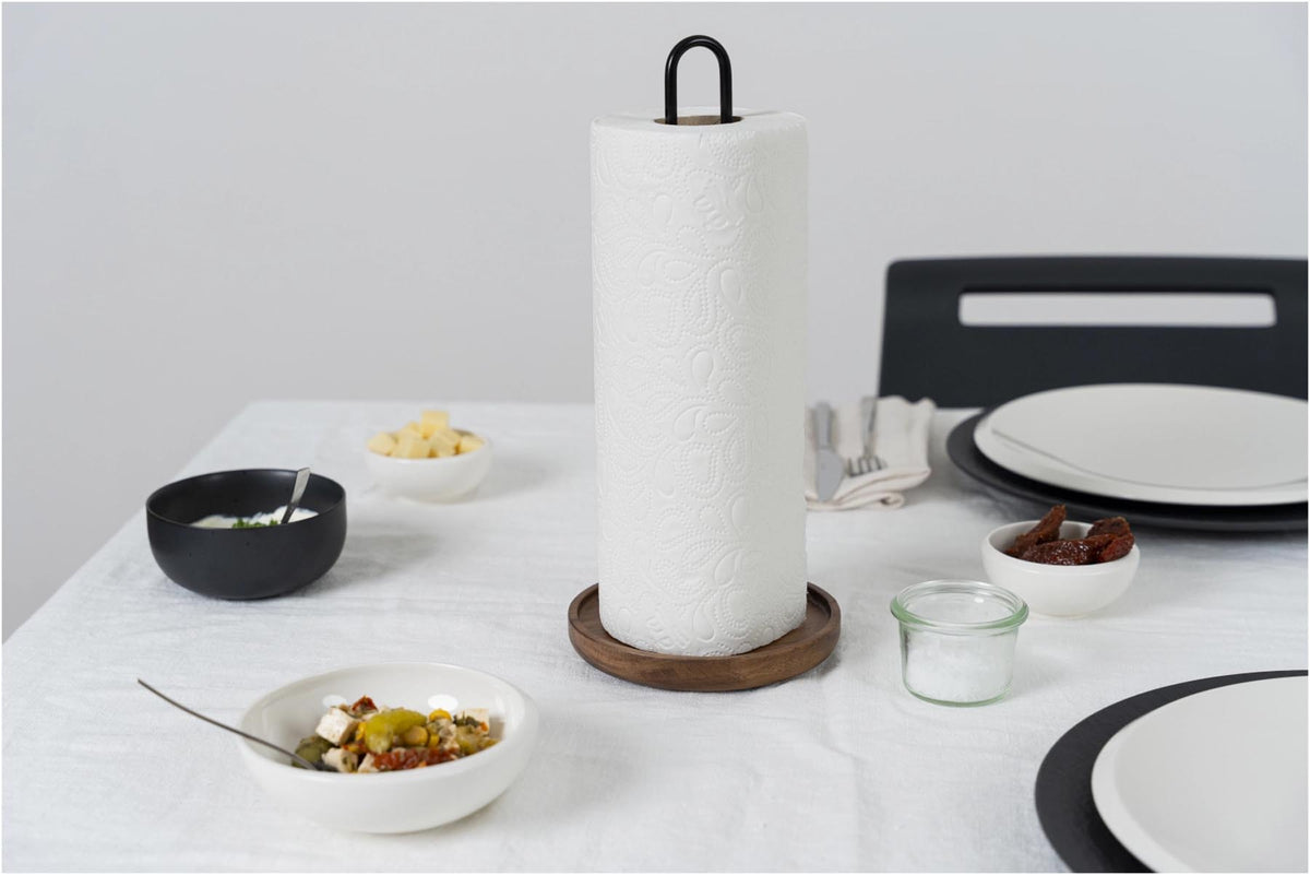 Küchenrollenhalter Akazie in Mehrfarbig präsentiert im Onlineshop von KAQTU Design AG. Papierrollenhalter ist von Continenta