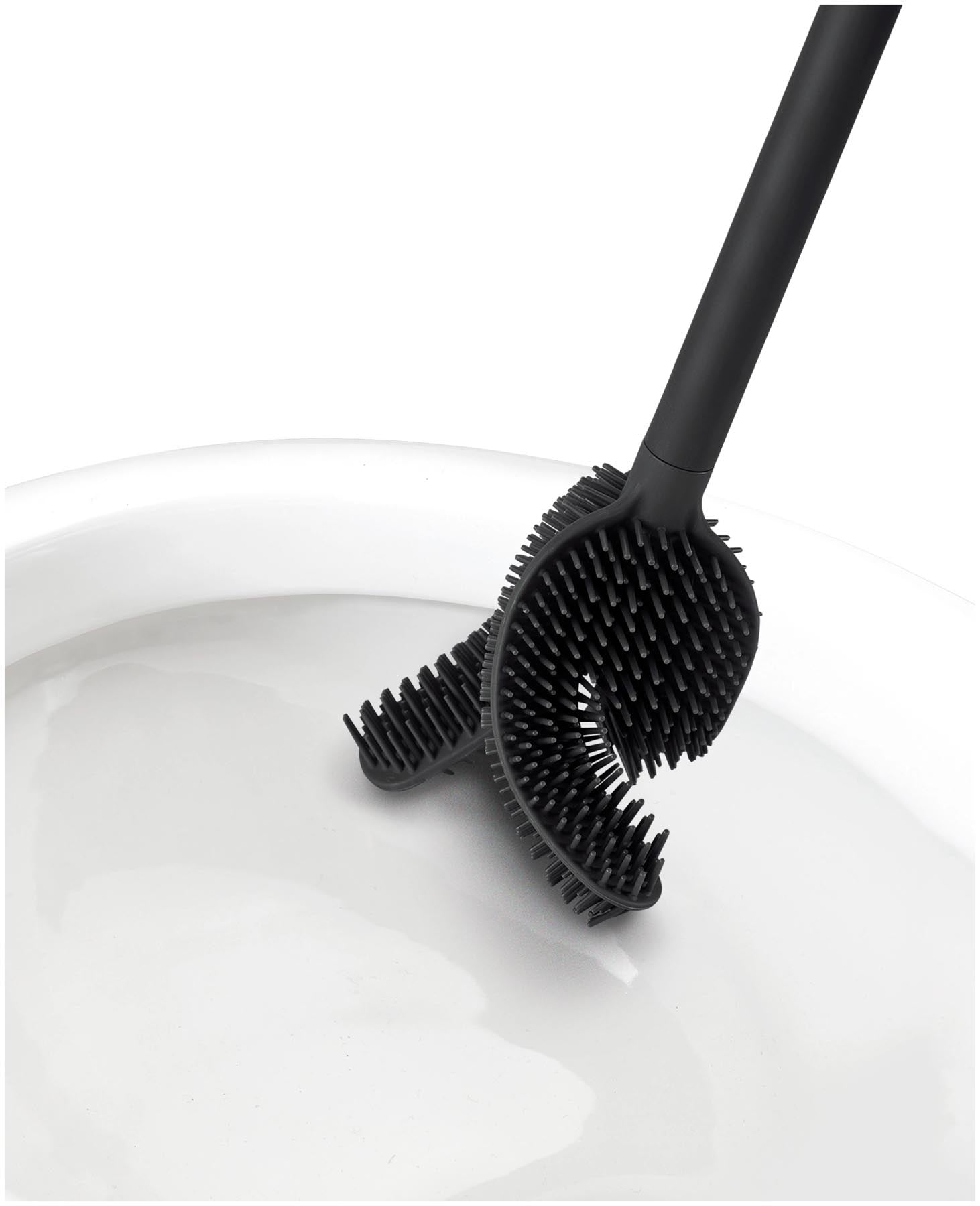 Schwarze Flex 360 Lite Toilettenbürste von Joseph Joseph, designed für effektive Reinigung und modernes Badezimmer-Design.