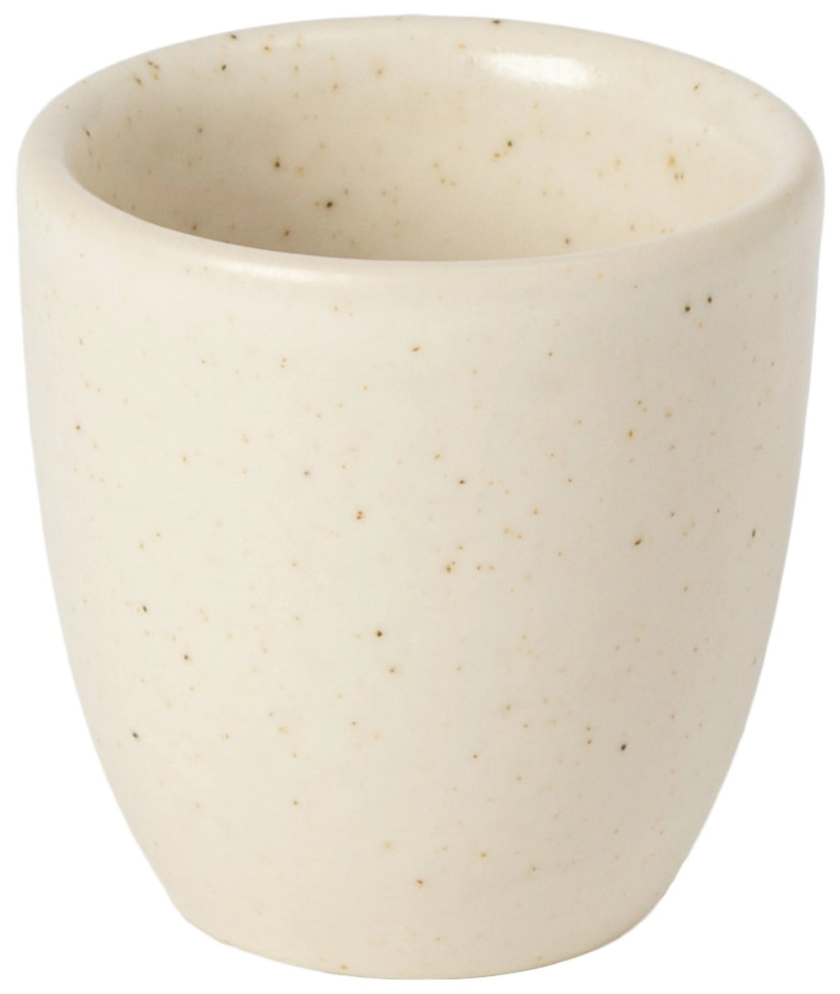 Matte weisse Espressotasse Pacifica 7cl vanilla von Costa Nova aus Steinzeug, kompakte runde Form mit schlichtem Henkel.