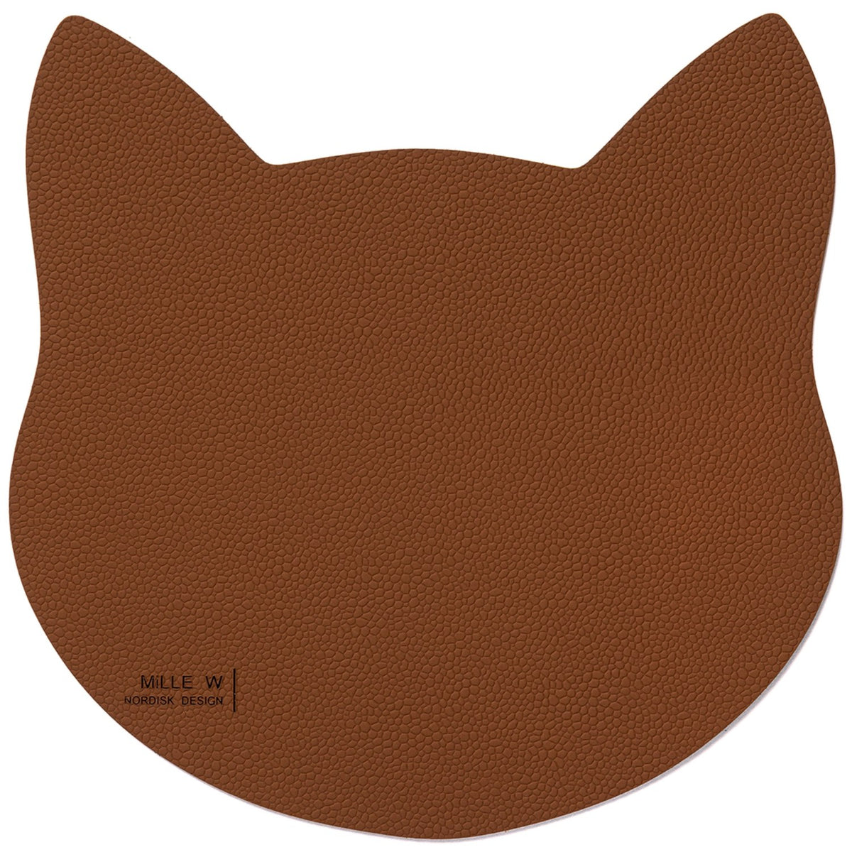 Braune Napfunterlage für Katzen aus der Serie Alchemy Churchill von MiLLE W NORDISK DESIGN, Grösse 22x16cm, flache Form.