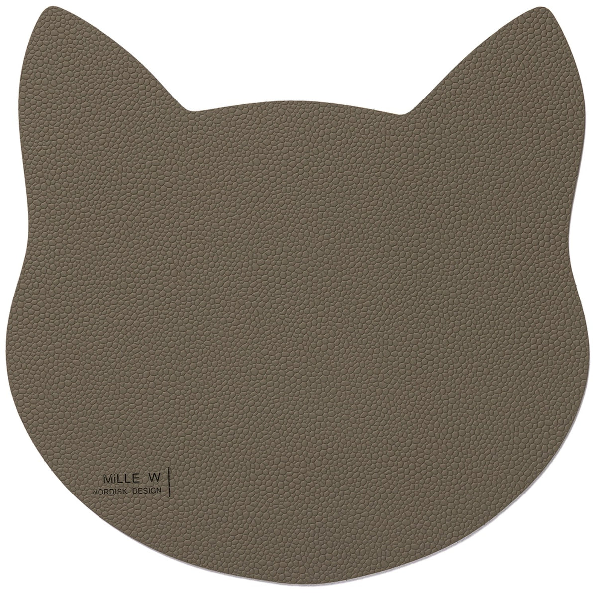 Flache graue Napfunterlage für Katzen, Grösse 22x16cm, rechteckige Form, aus der Alchemy Churchill Serie von MiLLE W NORDISK DESIGN.