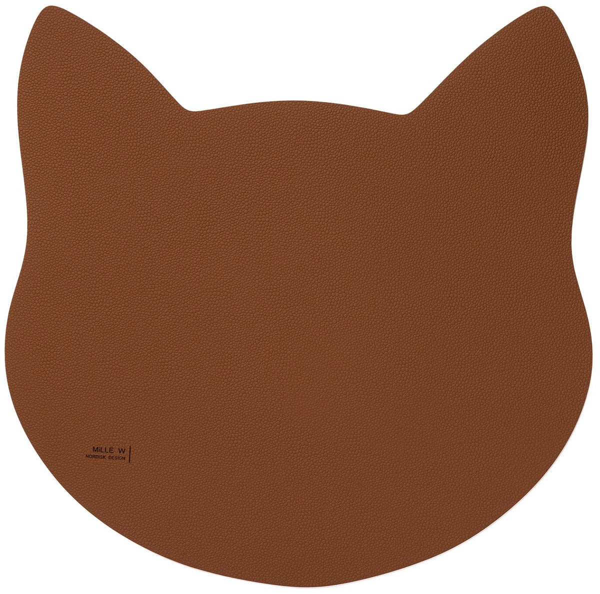 Braune Napfunterlage aus dem Haustierbedarf-Sortiment, Grösse 40x30cm, flache rechteckige Form für Futter- und Wassernäpfe der Katze.
