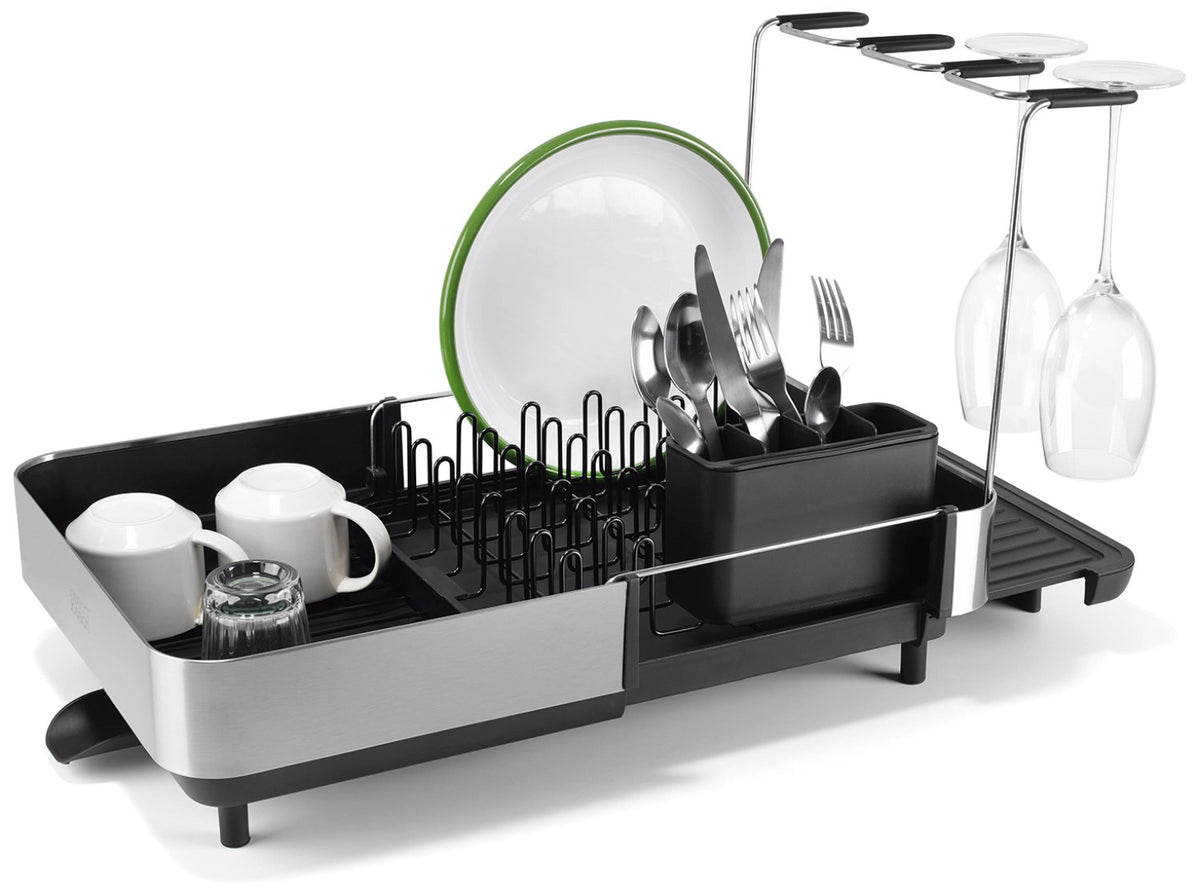 Extend Steel Plus Geschirrabtropfständer schwarz in Schwarz präsentiert im Onlineshop von KAQTU Design AG. Abtropfgestell ist von Joseph Joseph