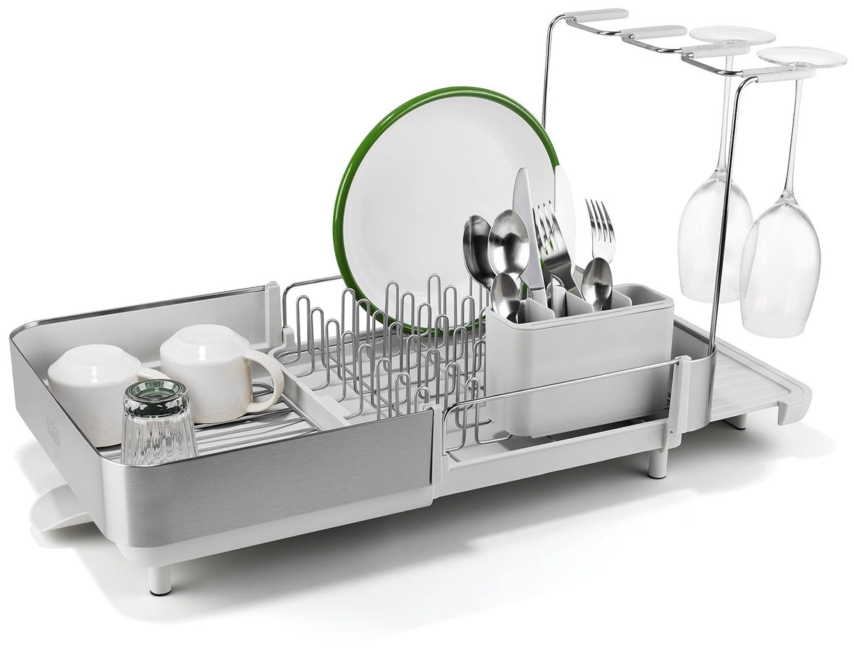 Extend Steel Plus Geschirrabtropfständer hellgrau in Grau präsentiert im Onlineshop von KAQTU Design AG. Abtropfgestell ist von Joseph Joseph