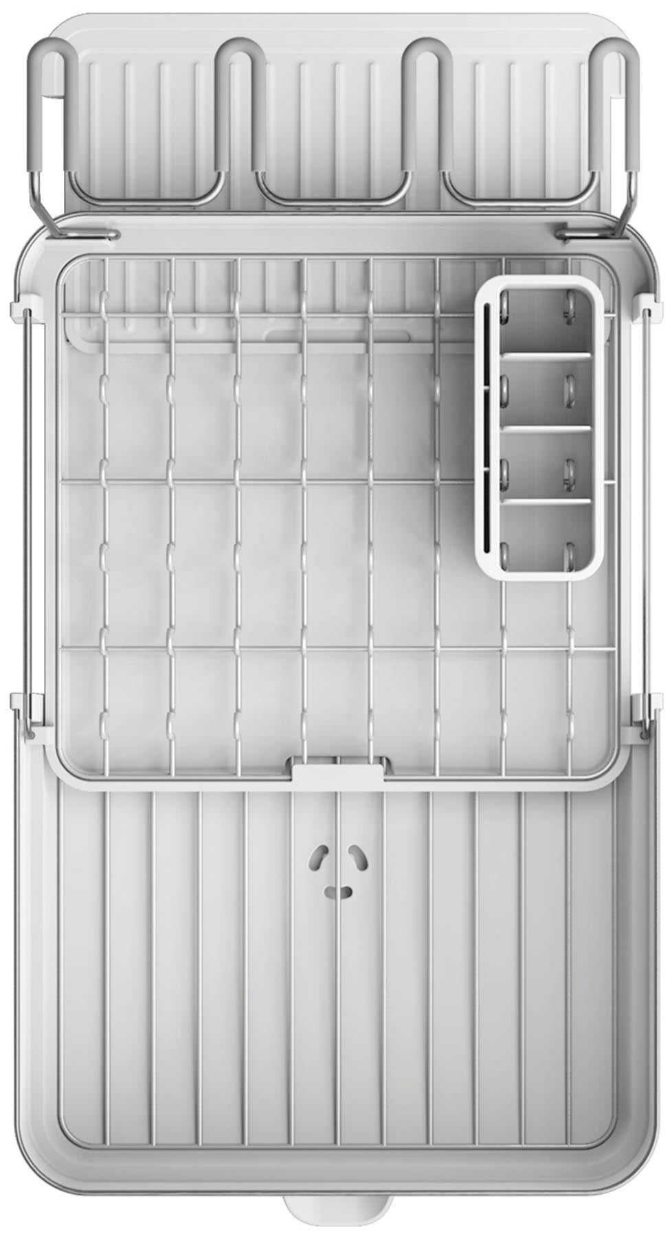 Eleganter Geschirrabtropfständer in hellem Grau von Joseph Joseph, perfekt für effizientes Abtropfen und eine moderne Küchendekoration.