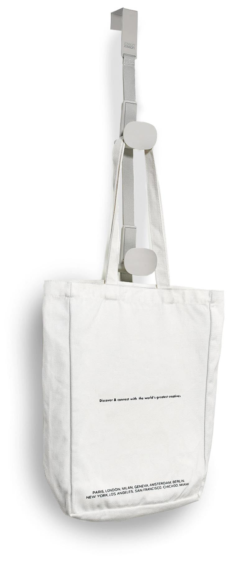 Praktischer Taschenhalter in sanftem Ecru, perfekt für die Aufbewahrung von Handtaschen und persönlichen Gegenständen im Haushalt.