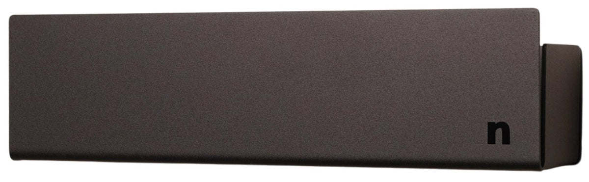 Schwarze Duschablage aus pulverbeschichtetem Aluminium mit Ablaufrinne, Masse 30 x 8.5 x 8 cm, Duschaccessoire von Nordesign.