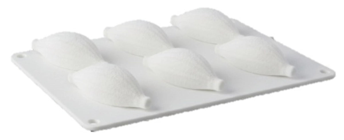 Weisse Silikon-Backform «Vanille» von Scrap Cooking, Masse 30 x 17.5 x 3.3 cm, Artikelnummer 2880, Ansicht des leeren Formkörpers.