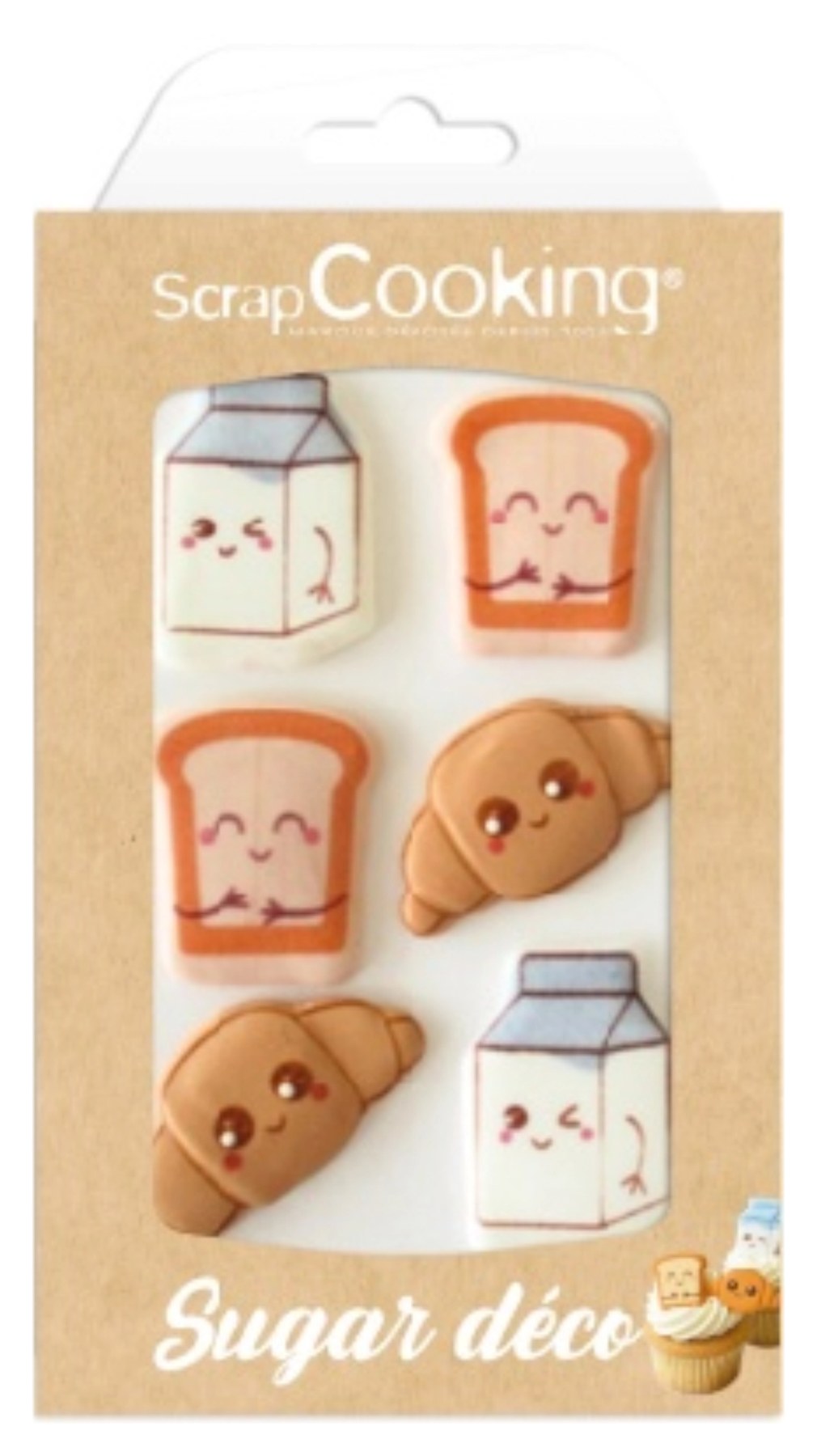 Produktbild des Zuckerdekors Kawaii von Scrap Cooking in der Farbe Braun, eine Zutat für kreative Backprojekte im Sortiment von KAQTU.
