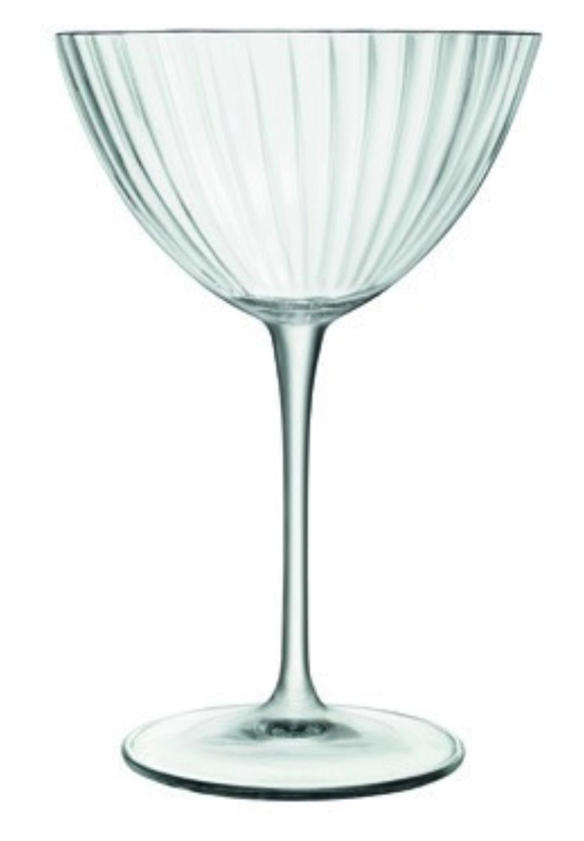 Transparentes Martini-/Cocktailglas aus Kristallglas mit Art-déco-Optik-Design und lasergeschnittenem Rand, Fassungsvermögen 22 cl.